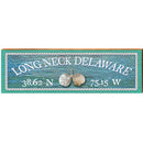 Long Neck Delaware Triple Shells Water Latitude Longitude | Wall Art Print on Real Wood
