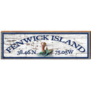 Fenwick Island Mermaid White Shabby Latitude Longitude | Wall Art Print on Real Wood