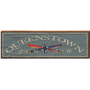 Queenstown Compass Paddles Blue Latitude Longitude | Wall Art Print on Real Wood