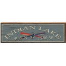 Indian Lake Compass Paddles Blue Latitude Longitude | Wall Art Print on Real Wood