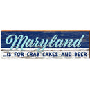 Maryland is For Crab Case and Beer Navy | Wall Art Print on Real Wood