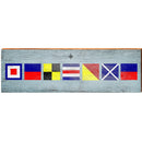 Welcome Nautical Flags | Wall Art Print on Real Wood