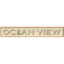 Ocean View Yellow Sign | Wall Art Print on Real Wood