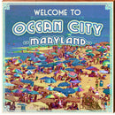 Welcome to Ocean City Maryland Beach Scene | Wall Art Print on Real Wood