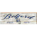 Belford Blue Bike White Latitude Longitude | Wall Art Print on Real Wood