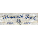 Monmouth Beach Blue Bike White Latitude Longitude | Wall Art Print on Real Wood