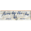 Avon-By-The-Sea Blue Bike White Latitude Longitude | Wall Art Print on Real Wood