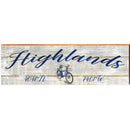Highlands Blue Bike White Latitude Longitude | Wall Art Print on Real Wood