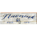 Navesink Blue Bike White Latitude Longitude | Wall Art Print on Real Wood