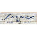Locust Blue Bike White Latitude Longitude | Wall Art Print on Real Wood