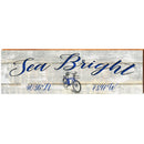 Sea Bright Blue Bike White Latitude Longitude | Wall Art Print on Real Wood