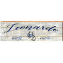 Leonardo Blue Bike White Latitude Longitude | Wall Art Print on Real Wood