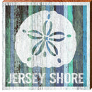 Jersey Shore Sand Dollar Blue Boards | Wall Art Print on Real Wood