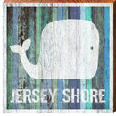Jersey Shore Whale Blue Boards | Wall Art Print on Real Wood