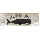 Rumson Whale Grey Latitude Longitude | Wall Art Print on Real Wood