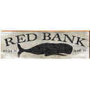 Red Bank Whale Grey Latitude Longitude | Wall Art Print on Real Wood