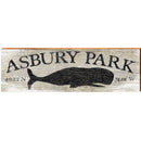 Asbury Park Whale Grey Latitude Longitude | Wall Art Print on Real Wood