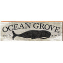 Ocean Grove Whale Grey Latitude Longitude | Wall Art Print on Real Wood