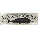 Lake Como Whale Grey Latitude Longitude | Wall Art Print on Real Wood