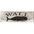 Wall Wale Grey Latitude Longitude | Wall Art Print on Real Wood