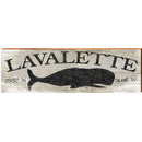 Lavalette Whale Grey Latitude Longitude | Wall Art Print on Real Wood