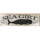 Sea Girt Whale Grey Latitude Longitude | Wall Art Print on Real Wood
