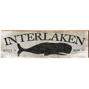 Interlaken Whale Grey Latitude Longitude | Wall Art Print on Real Wood
