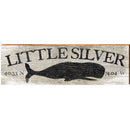 Little Silver Whale Grey Latitude Longitude | Wall Art Print on Real Wood
