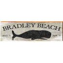 Bradley Beach Whale Grey Latitude Longitude | Wall Art Print on Real Wood