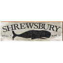 Shrewsbury Whale Grey Latitude Longitude | Wall Art Print on Real Wood