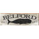 Belford Whale Grey Latitude Longitude | Wall Art Print on Real Wood