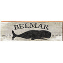 Belmar Whale Grey Latitude Longitude | Wall Art Print on Real Wood