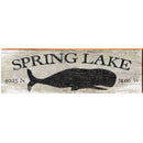 Spring Lake Whale Grey Latitude Longitude | Wall Art Print on Real Wood