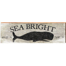 Sea Bright Whale Grey Latitude Longitude | Wall Art Print on Real Wood