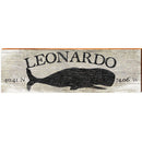 Leonardo Whale Grey Latitude Longitude | Wall Art Print on Real Wood