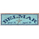 Belmar Starfish Blue Latitude Longitude | Wall Art Print on Real Wood