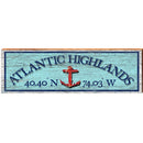 Atlantic Highlands Anchor Blue Latitude Longitude | Wall Art Print on Real Wood