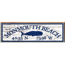 Monmouth Beach Whale White Shabby | Wall Art Print on Real Wood