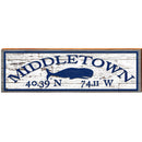 Middletown Whale White Shabby | Wall Art Print on Real Wood