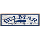 Belmar Whale White Shabby Latitude Longitude | Wall Art Print on Real Wood