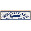 Spring Lake Whale White Shabby Latitude Longitude | Wall Art Print on Real Wood