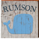 Rumson Blue Whale | Wall Art Print on Real Wood