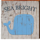 Sea Bright Blue Whale | Wall Art Print on Real Wood