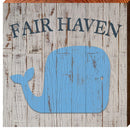 Fair Haven Blue Whale | Wall Art Print on Real Wood