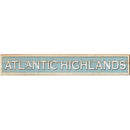 Atlantic Highlands Coastal Blue Sign | Wall Art Print on Real Wood