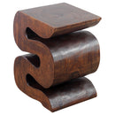 Haussmann Wood BIG Wave Verve Accent Snake Table 12x14x18 in Height Mocha Oil