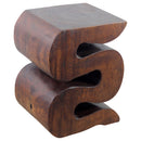 Haussmann Wood BIG Wave Verve Accent Snake Table 12x14x18 in Height Mocha Oil