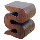 Haussmann Wood BIG Wave Verve Accent Snake Table 12x14x18 in Height Mocha Oil