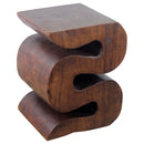 Haussmann Wood BIG Wave Verve Accent Snake Table 12x14x18 in Height Mocha Oil
