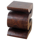 Haussmann Wood BIG Wave Verve Accent Snake Table 12x14x18 in Height Mocha Oil